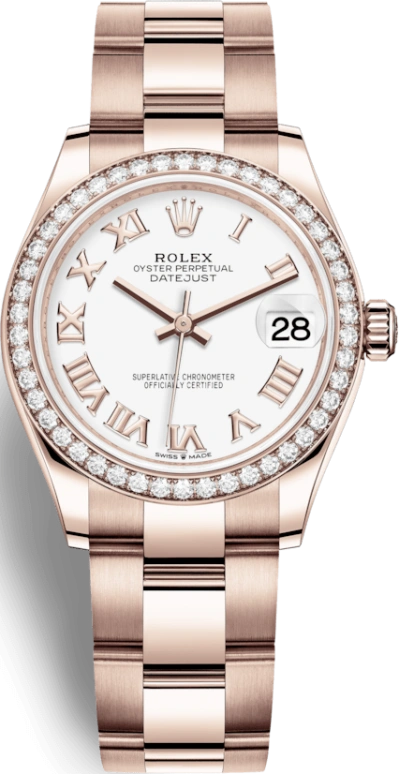 Rolex,Datejust 31 31mm,31mm,Rose Gold,White,Automatic,Day,55hours,278285RBR,278285RBR-0007