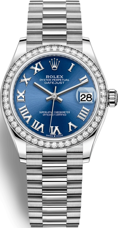 Rolex,Datejust 31 31mm,31mm,White Gold,Blue,Automatic,Day,55hours,278289RBR,278289RBR-0023