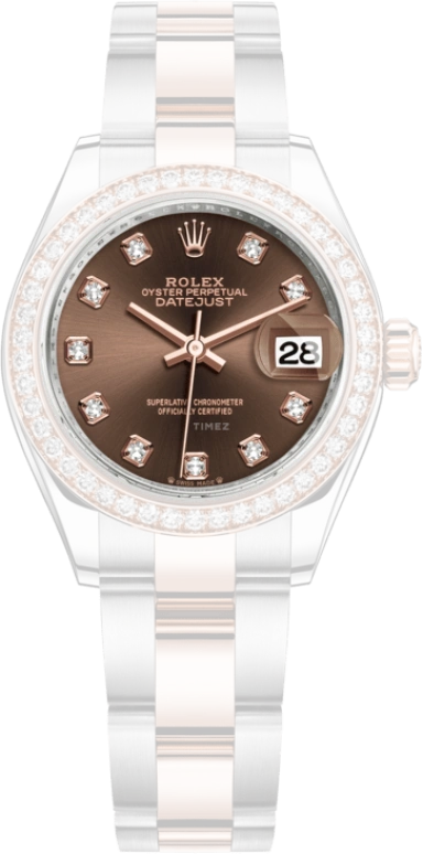 Rolex,Lady-Datejust 28mm,28mm,Everose Gold,Oystersteel,Brown,Automatic,Day,55hours,279381RBR,279381RBR-0012