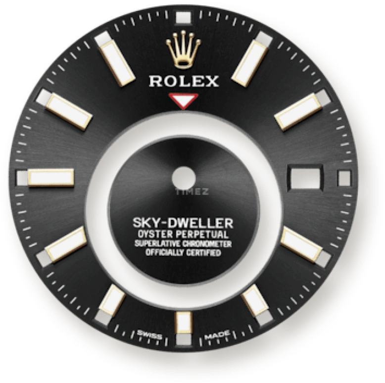Rolex,Sky-Dweller 42mm,42mm,Yellow Gold,Stainless Steel,Black,Automatic,Annual Calendar,Month,Date,326933,326933-0005