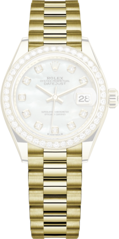 Rolex,Lady-Datejust 28mm,28mm,Yellow Gold,White,Automatic,Day,55hours,279138RBR,279138RBR-0015