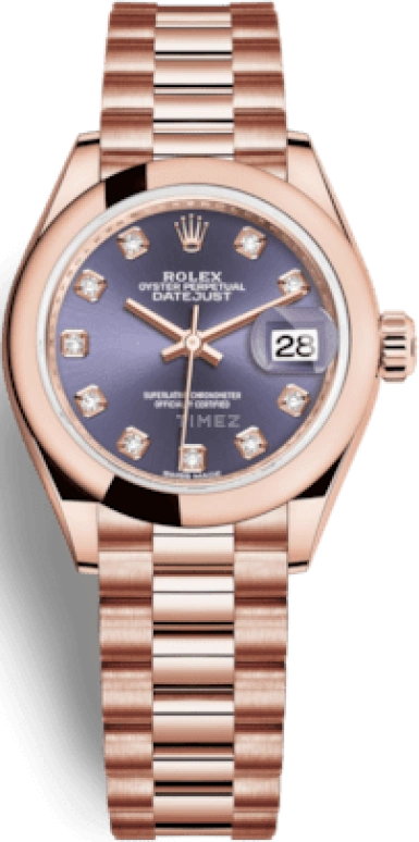 Rolex,Lady-Datejust 28mm,28mm,Rose Gold,Purple,Automatic,Day,55hours,279165,279165-0019