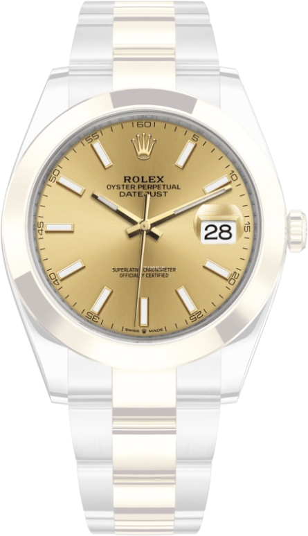 Rolex,Datejust 41 41mm,41mm,Yellow Gold,Stainless Steel,Champagne,Automatic,Day,70hours,126303,126303-0009