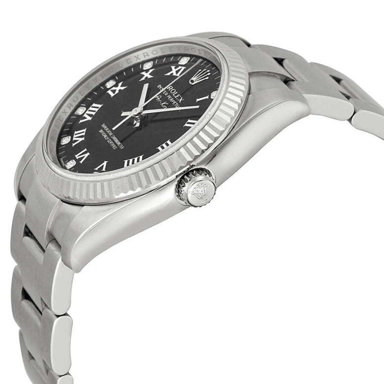 Rolex,Air King 34mm,34mm,White Gold,Stainless Steel,Black,Automatic,48hours,In-house Caliber,114234,114234-70190CR