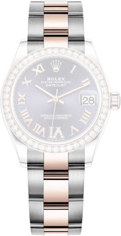 Rolex,Datejust 31 31mm,31mm,Rose Gold,Stainless Steel,Purple,Automatic,Day,55hours,278381RBR,278381RBR-0019