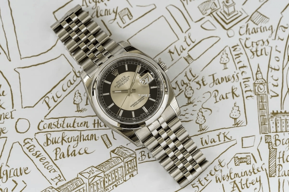 Rolex,Datejust 36 36mm,36mm,Stainless Steel,Black,Silver,Automatic,Day,48hours,116200 Black Tuxedo Jubilee