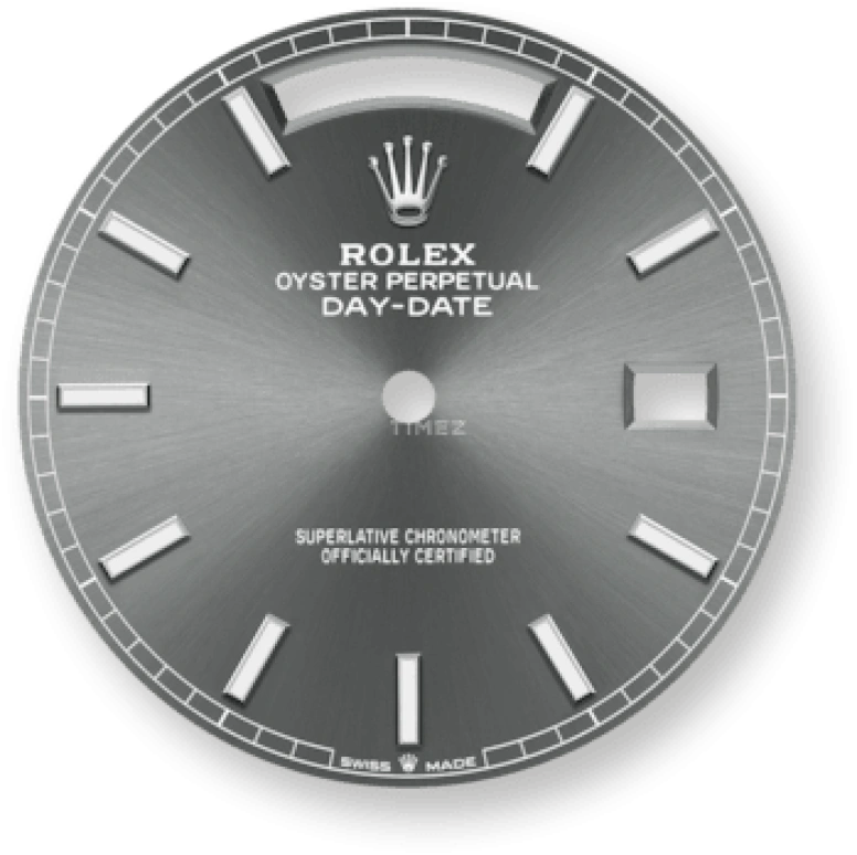 Rolex,Day-Date 40 40mm,40mm,White Gold,Grey,Automatic,Date,Day,228239,228239-0060