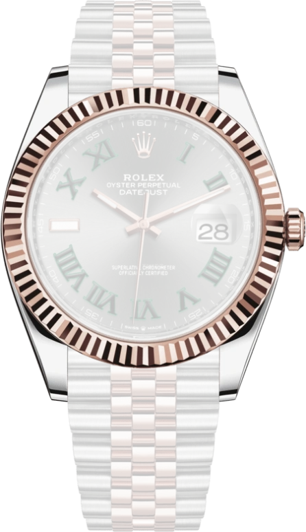 Rolex,Datejust 41 41mm,41mm,Rose Gold,Stainless Steel,Grey,Automatic,Day,70hours,126331,126331-0016