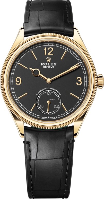 Rolex,1908 39mm,39mm,Yellow Gold,Black,Automatic,66hours,In-house Caliber,52508,52508-0002