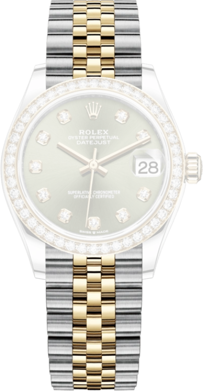 Rolex,Datejust 31 31mm,31mm,Yellow Gold,Stainless Steel,Green,Automatic,Day,55hours,278383RBR,278383RBR-0030