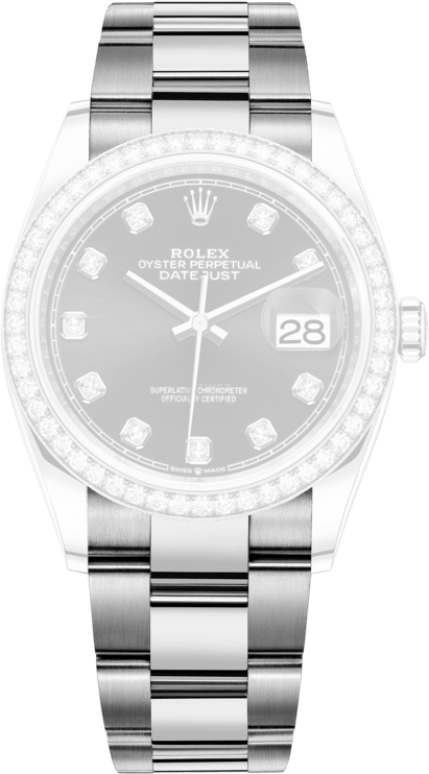 Rolex,Datejust 36 36mm,36mm,White Gold,Oystersteel,Black,Automatic,Day,70hours,126284RBR,126284RBR-0020