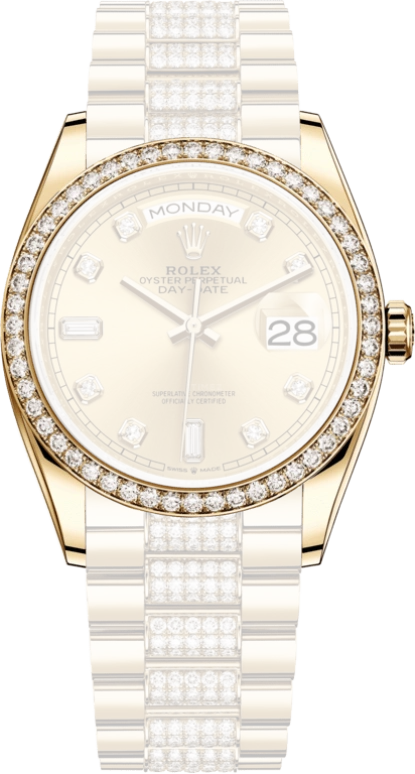 Rolex,Day-Date 36 36mm,36mm,Yellow Gold,Champagne,Automatic,Date,Day,128348RBR,128348RBR-0010