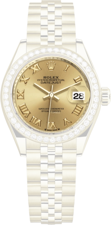 Rolex,Lady-Datejust 28mm,28mm,Yellow Gold,Champagne,Automatic,Day,48hours,279138RBR,279138RBR-0022