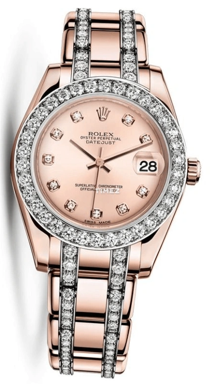 Rolex,Pearlmaster 34mm,34mm,Rose Gold,Pink,Automatic,Day,48hours,81285,81285-0030