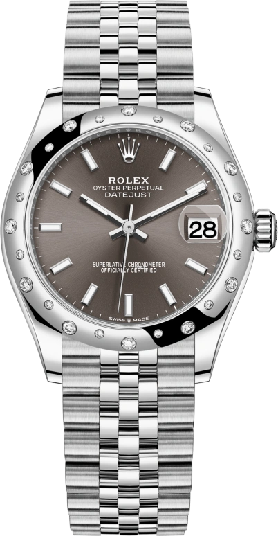 Rolex,Datejust 31 31mm,31mm,White Gold,Stainless Steel,Grey,Automatic,Day,55hours,278344RBR,278344RBR-0018