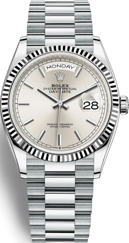 Rolex,Day-Date 36 36mm,36mm,Platinum,Silver,Automatic,Date,Day,128236,128236-0001