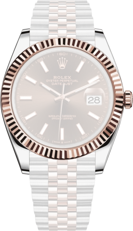Rolex,Datejust 41 41mm,41mm,Rose Gold,Stainless Steel,Brown,Automatic,Day,70hours,126331,126331-0002