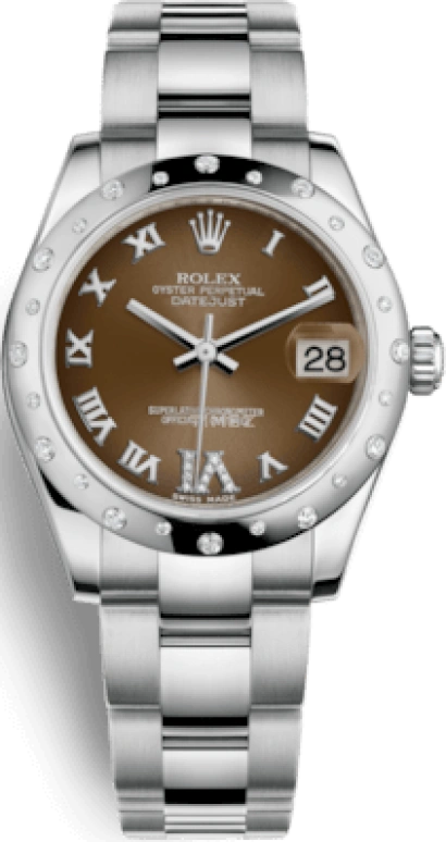 Rolex,Datejust 31 31mm,31mm,White Gold,Stainless Steel,Brown,Automatic,Day,48hours,178344,178344-0017