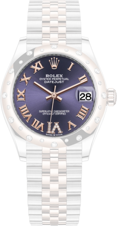 Rolex,Datejust 31 31mm,31mm,Rose Gold,Stainless Steel,Purple,Automatic,Day,55hours,278341RBR,278341RBR-0020