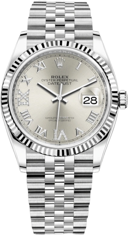 Rolex,Datejust 36 36mm,36mm,White Gold,Oystersteel,Silver,Automatic,Day,70hours,126234,126234-0029