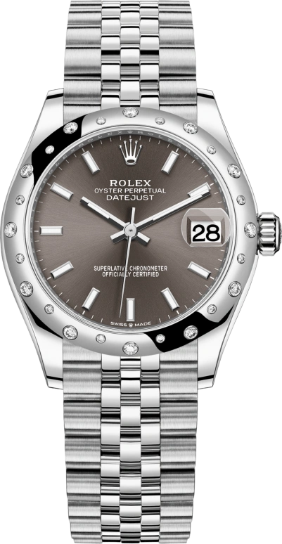 Rolex,Datejust 31 31mm,31mm,White Gold,Stainless Steel,Grey,Automatic,Day,55hours,278344RBR,278344RBR-0018
