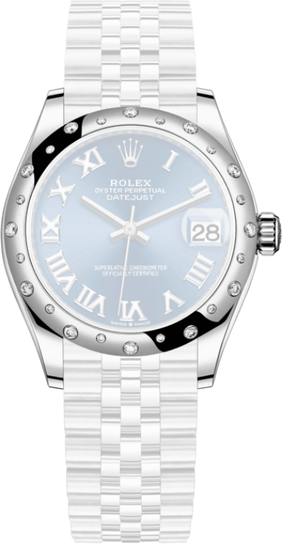 Rolex,Datejust 31 31mm,31mm,White Gold,Stainless Steel,Blue,Automatic,Day,55hours,278344RBR,278344RBR-0036