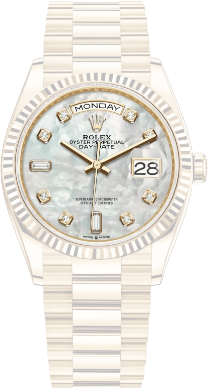 Rolex,Day-Date 36 36mm,36mm,Yellow Gold,White,Automatic,Date,Day,128238,128238-0011