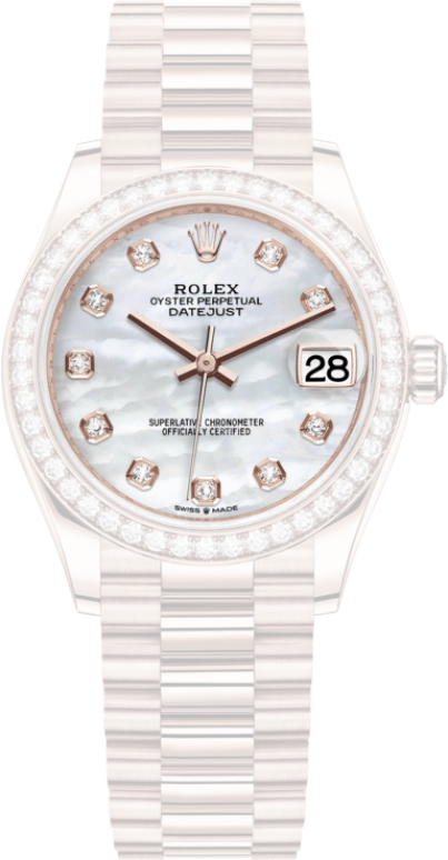 Rolex,Datejust 31 31mm,31mm,Rose Gold,White,Automatic,Day,55hours,278285RBR,278285RBR-0005