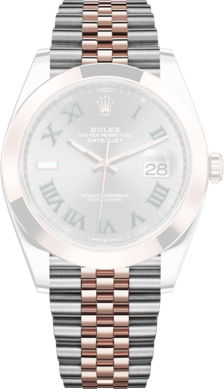 Rolex,Datejust 41 41mm,41mm,Rose Gold,Stainless Steel,Grey,Automatic,Day,70hours,126301,126301-0016
