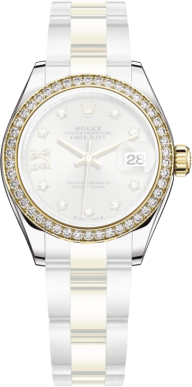 Rolex,Lady-Datejust 28mm,28mm,Yellow Gold,Oystersteel,Silver,Automatic,Day,55hours,279383RBR,279383RBR-0004