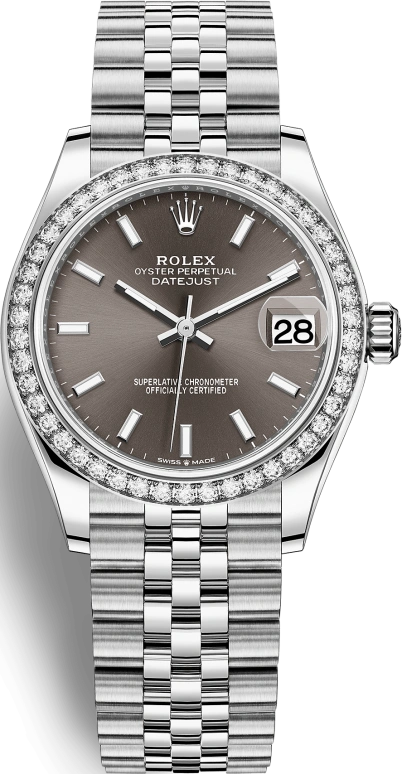 Rolex,Datejust 31 31mm,31mm,White Gold,Stainless Steel,Grey,Automatic,Day,55hours,278384RBR,278384RBR-0020