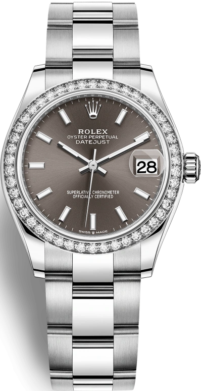 Rolex,Datejust 31 31mm,31mm,White Gold,Stainless Steel,Grey,Automatic,Day,55hours,278384RBR,278384RBR-0019