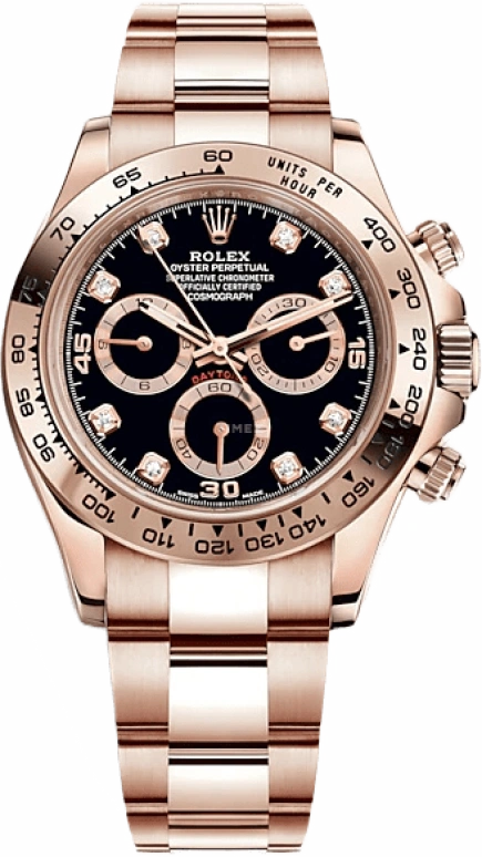 Rolex,Daytona 40mm,40mm,Rose Gold,Black,Automatic,Chronograph,Column Wheel,116505,116505-0015