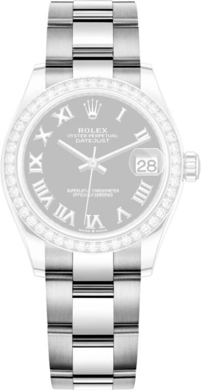 Rolex,Datejust 31 31mm,31mm,White Gold,Stainless Steel,Black,Automatic,Day,55hours,278384RBR,278384RBR-0001