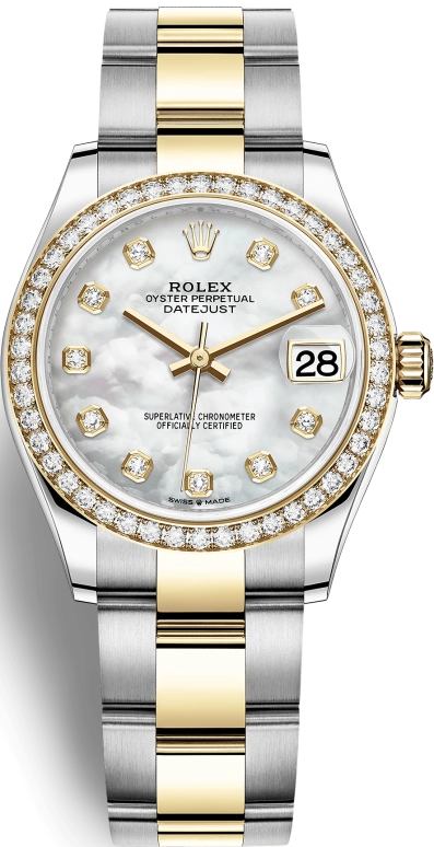 Rolex,Datejust 31 31mm,31mm,Yellow Gold,Stainless Steel,White,Automatic,Day,55hours,278383RBR,278383RBR-0027
