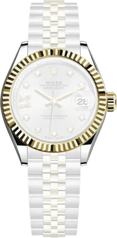 Rolex,Lady-Datejust 28mm,28mm,Yellow Gold,Oystersteel,Silver,Automatic,Day,55hours,279173,279173-0003