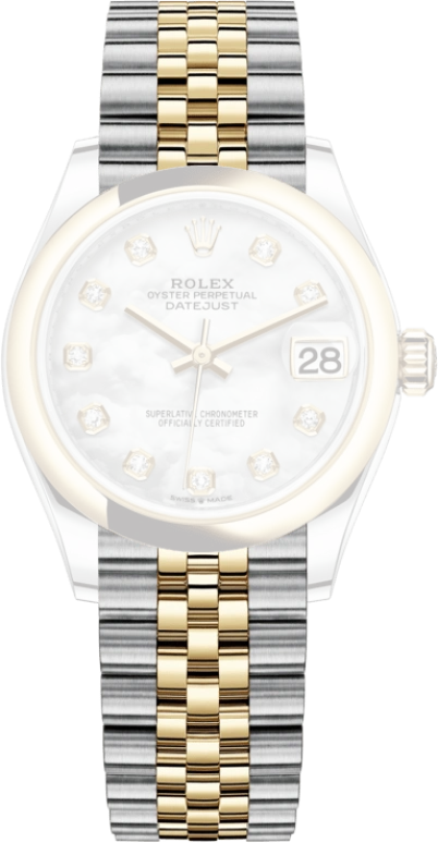 Rolex,Datejust 31 31mm,31mm,Yellow Gold,Stainless Steel,White,Automatic,Day,55hours,278243,278243-0028