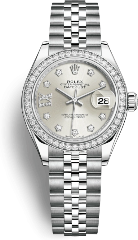Rolex,Lady-Datejust 28mm,28mm,White Gold,Oystersteel,Silver,Automatic,Day,55hours,279384RBR,279384RBR-0021