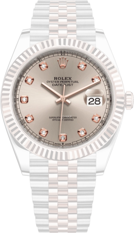 Rolex,Datejust 41 41mm,41mm,Rose Gold,Stainless Steel,Pink,Automatic,Day,70hours,126331,126331-0008