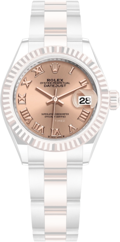 Rolex,Lady-Datejust 28mm,28mm,Rose Gold,Stainless Steel,Pink,Rose Gold,Automatic,Day,55hours,279171,279171-0026