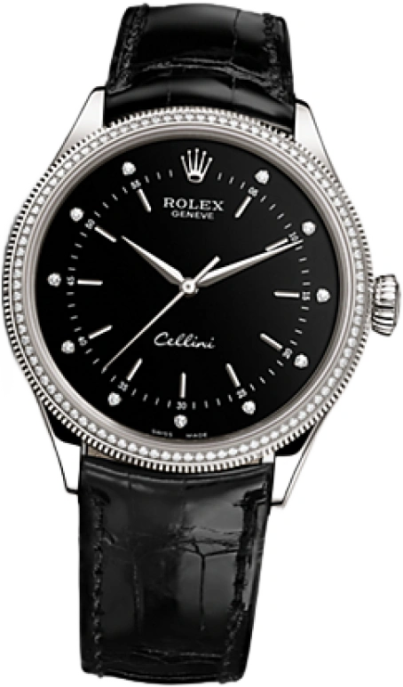 Rolex,Cellini 39mm,39mm,White Gold,Black,Automatic,48hours,In-house Caliber,50609RBR,50609RBR-0007