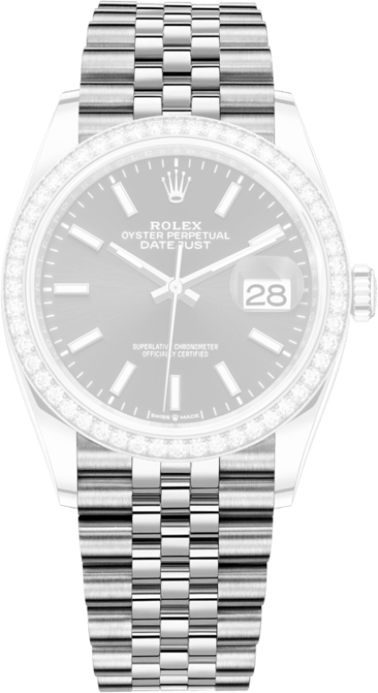 Rolex,Datejust 36 36mm,36mm,White Gold,Stainless Steel,Black,Automatic,Day,70hours,126284RBR,126284RBR-0007