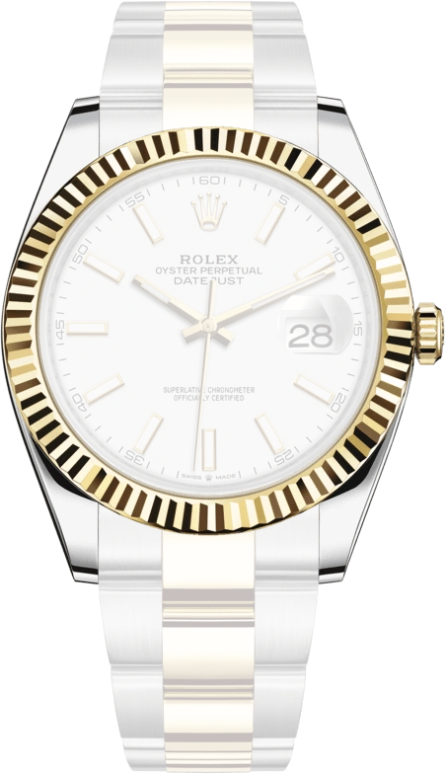 Rolex,Datejust 41 41mm,41mm,Yellow Gold,Stainless Steel,White,Automatic,Day,70hours,126333,126333-0015
