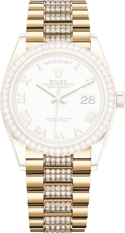 Rolex,Day-Date 36 36mm,36mm,Yellow Gold,White,Automatic,Date,Day,128348RBR,128348RBR-0043