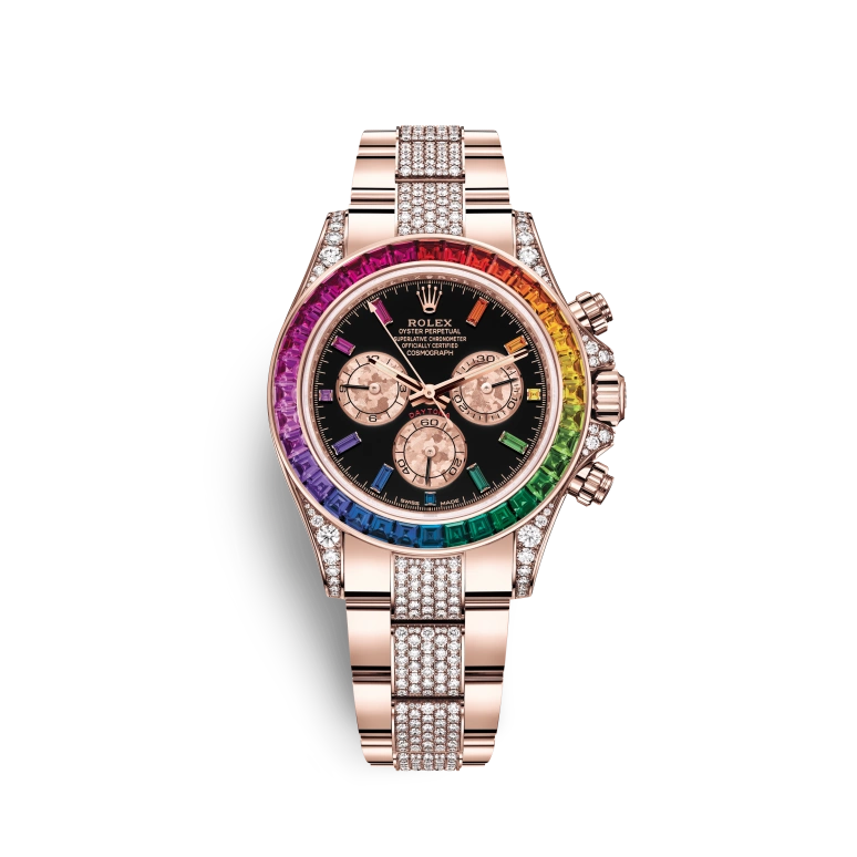 Rolex,Daytona 40mm,40mm,Rose Gold,Rose Gold,Black,Automatic,72hours,In-house Caliber,116595RBOW,116595RBOW-0003