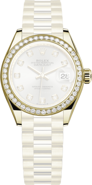 Rolex,Lady-Datejust 28mm,28mm,Yellow Gold,Silver,Automatic,Day,55hours,279138RBR,279138RBR-0019