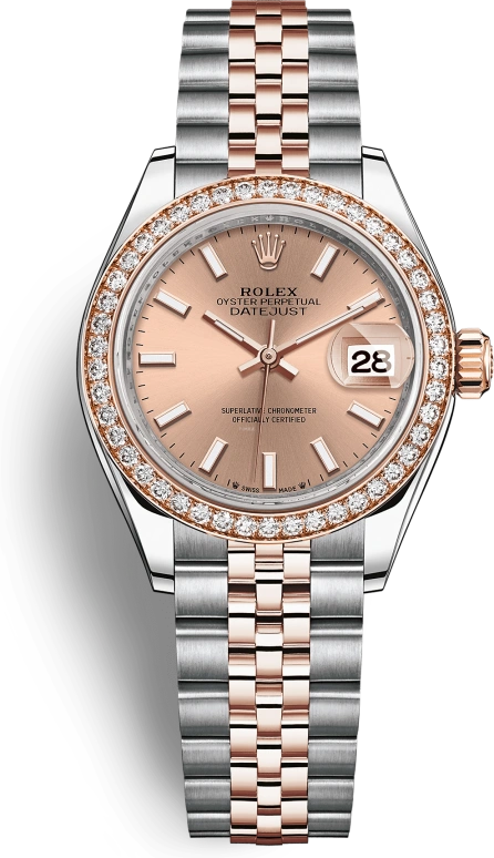 Rolex,Lady-Datejust 28mm,28mm,Oystersteel,Everose Gold,Rose Gold,Automatic,Day,55hours,279381RBR,279381RBR-0023