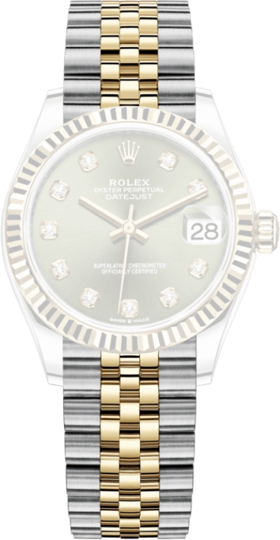 Rolex,Datejust 31 31mm,31mm,Yellow Gold,Stainless Steel,Green,Automatic,Day,55hours,278273,278273-0030