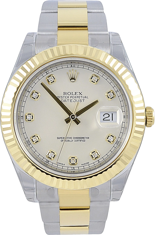 Rolex,Datejust II 41mm,41mm,Yellow Gold,Oystersteel,White,Automatic,Day,48hours,116333,116333-0008