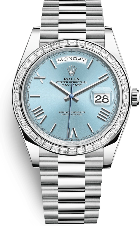Rolex,Day-Date 40 40mm,40mm,Platinum,Ice Blue,Automatic,Date,Day,228396TBR,228396TBR-0030